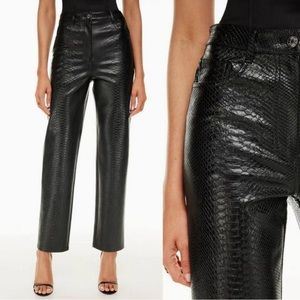 Aritzia Wilfred Vegan Leather Snakeskin Pants
